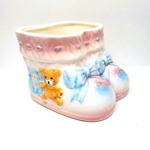 Vintage Baby Booties Planter Nancy Pew Giftwares Collectible 1960's Japan Kitsch